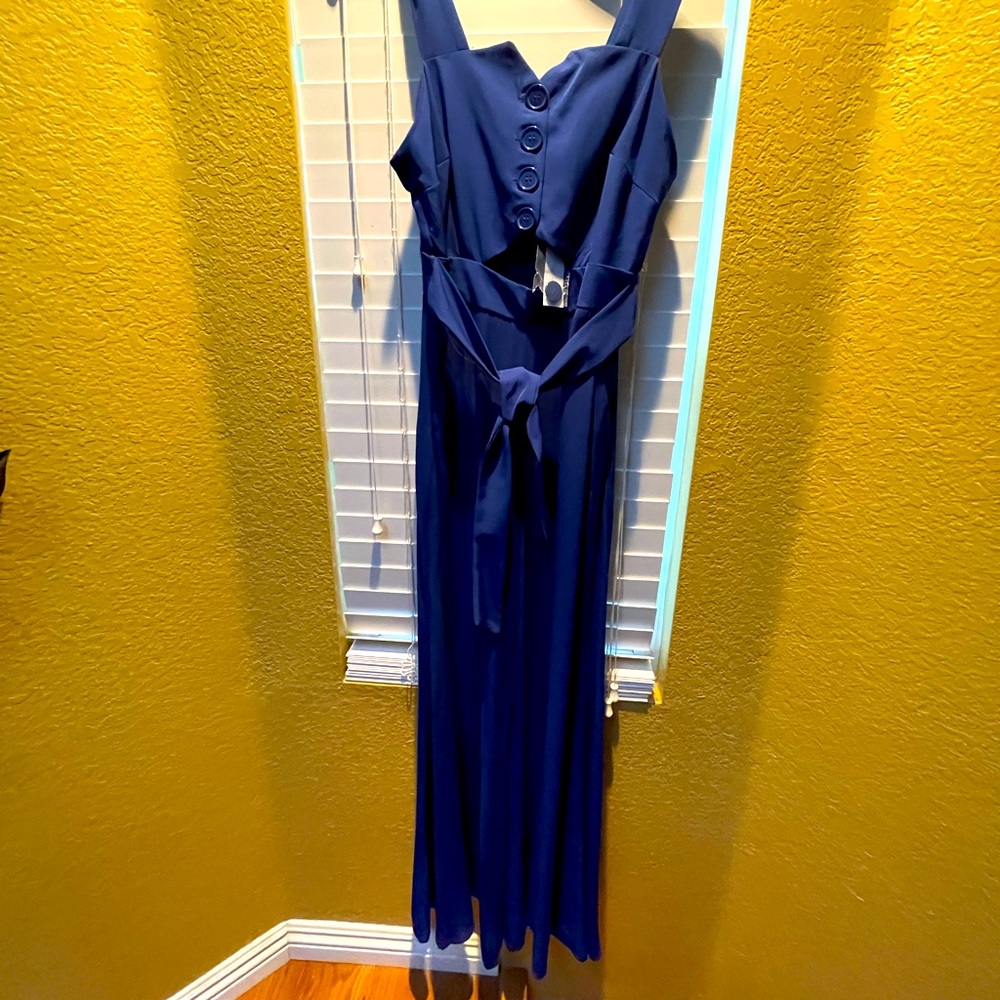 Gabriel Union Royal Blue Peep a boo Jumpsuit